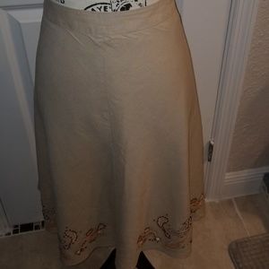 Apostrophe Linen Beige Skirt